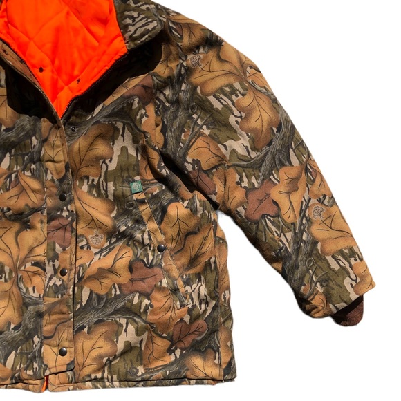 Vintage Heavy Mossy Oak Fall Camo Reversible Jacket - Picture 3 of 5